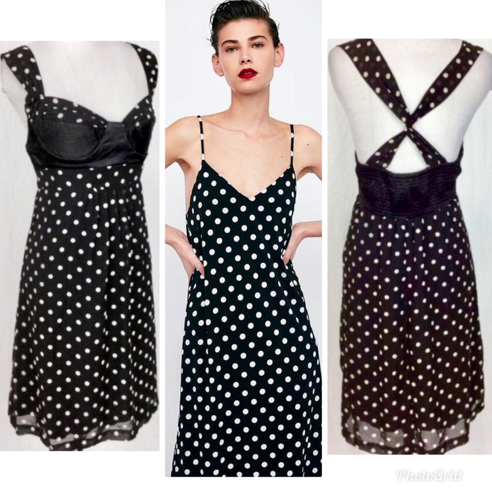 Open back polka dot dress